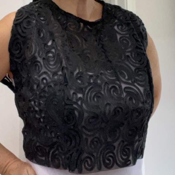 Vintage black lace sleeveless top XL - Picture 6 of 10